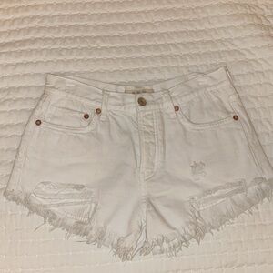 White Distressed Women's Shorts